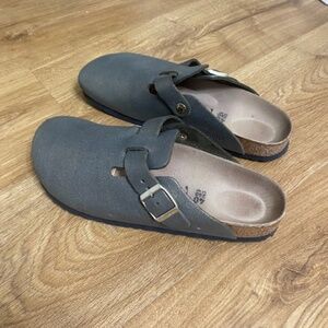 Birkenstock Boston washed metallic clogs